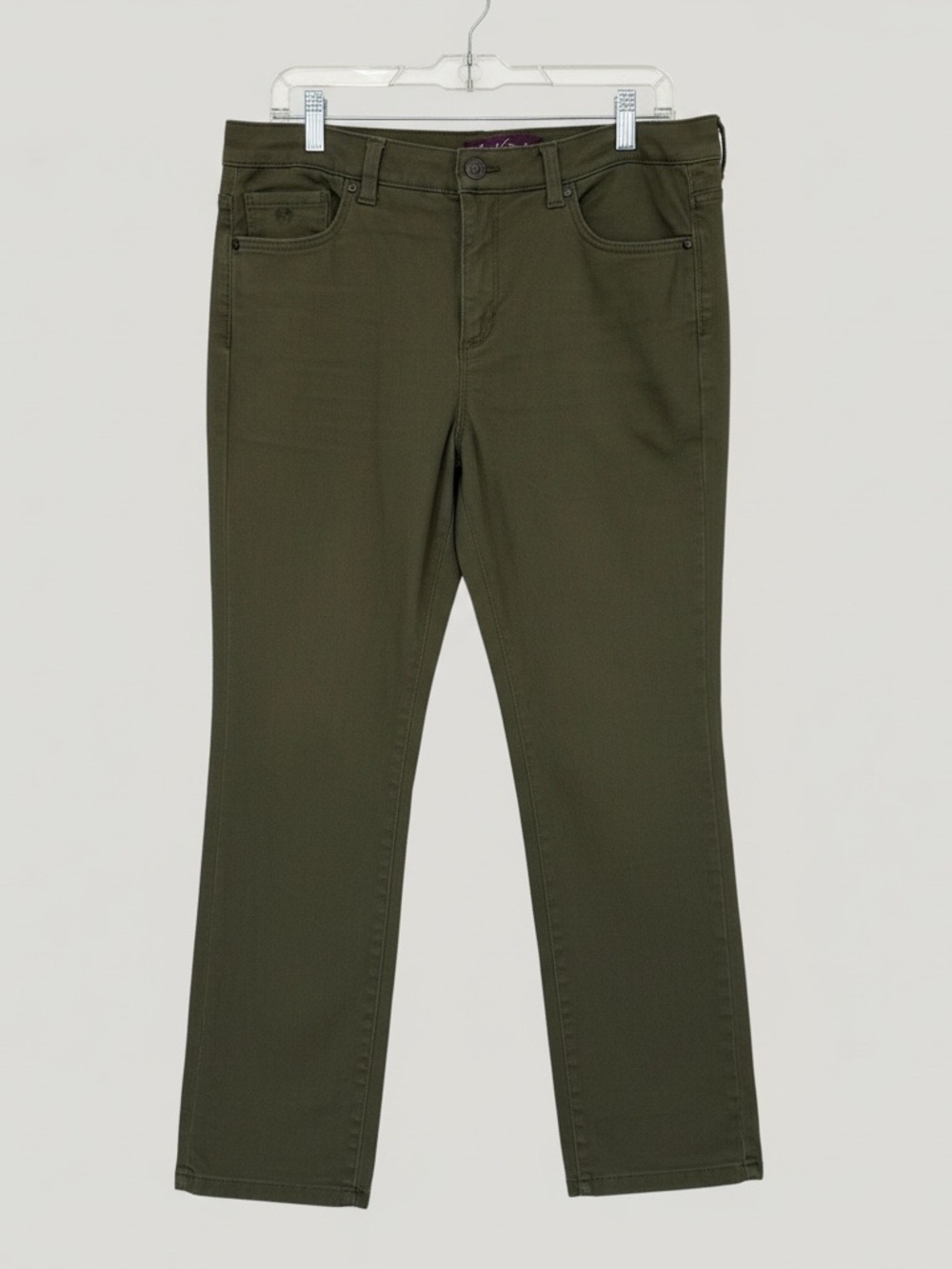 Gloria Vanderbilt Amanda Jeans Women’s 12P Olive Green Straight Leg